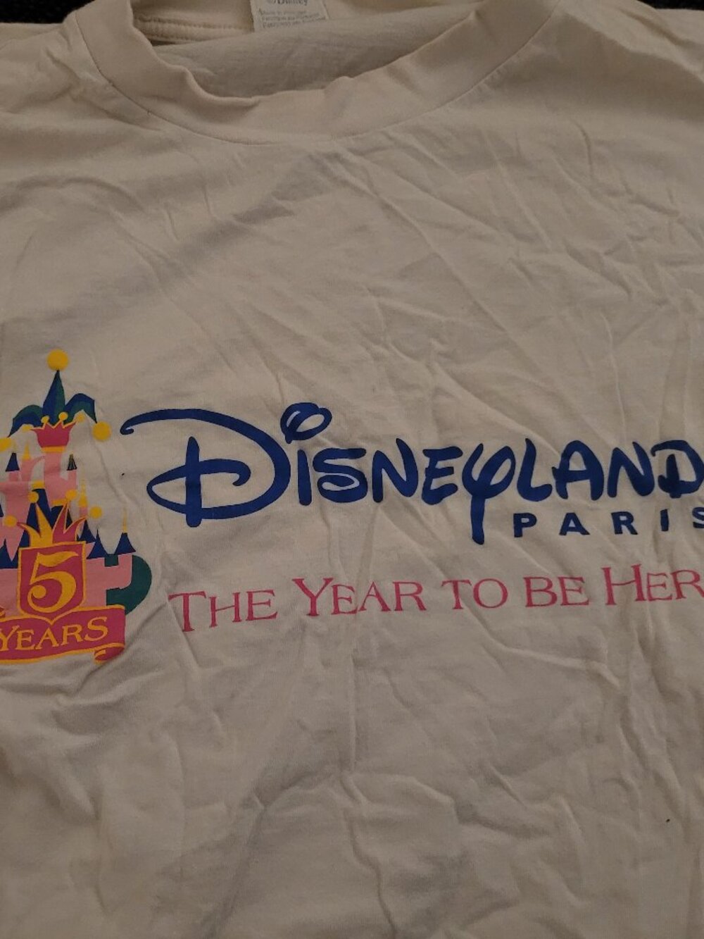 Vintage 90s Disneyland Paris 5 Year Anniversary Mens XL Short Sleeve T Shirt